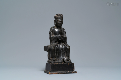A Chinese bronze figure of Wenchang Wan…