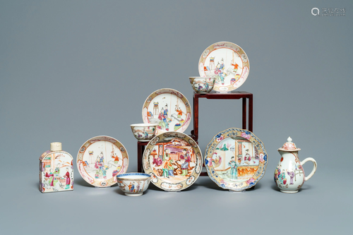 Ten Chinese famille rose 'Mandarin' tea ware…