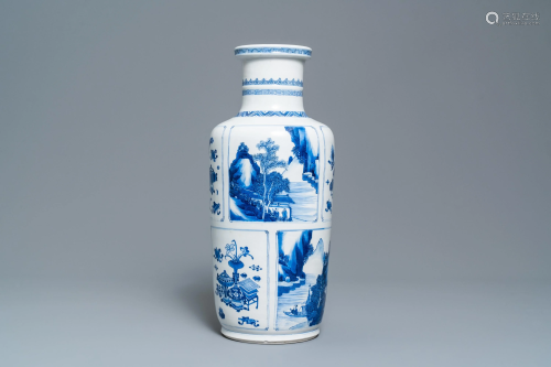 A Chinese blue and white 'antiquities and lan…