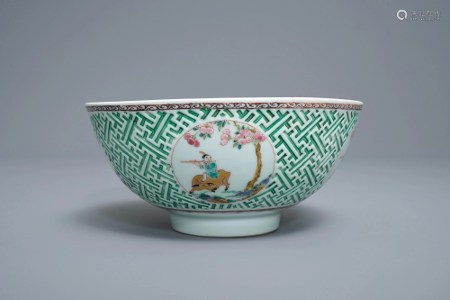 A Chinese famille rose relief-decorated bowl…