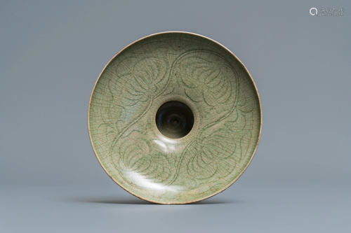 A Chinese Yaozhou celadon bowl with incise…