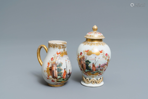 A Chinese famille rose and gilt Meissen-styl…