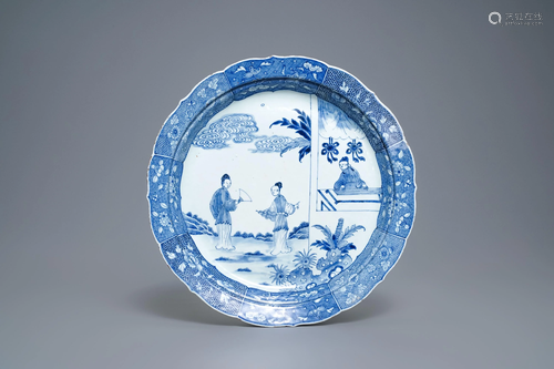 A large Chinese blue and white 'Romance of t…