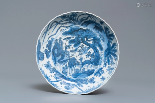 A rare Chinese blue and white kraak porcelai…