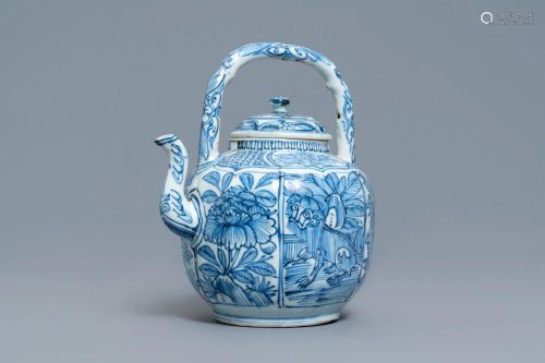 A Chinese blue and white wine ewer and co…