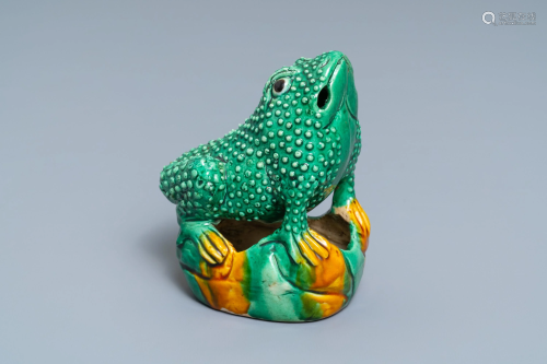 A Chinese verte biscuit model of a toad, …