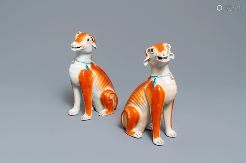 A pair of Chinese export porcelain models o…