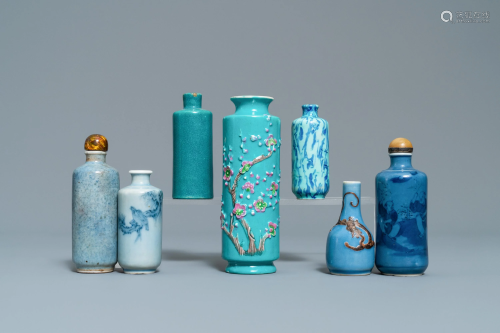 Seven Chinese miniature vases and snuff …