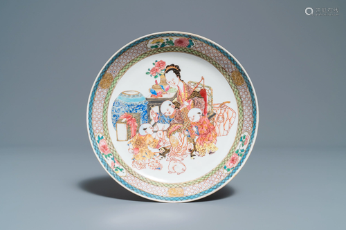 A fine Chinese famille rose plate with a …