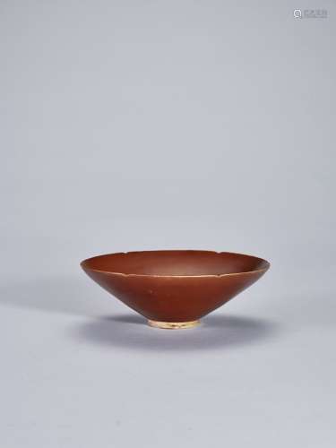宋 紫金釉定窯瓣型碗