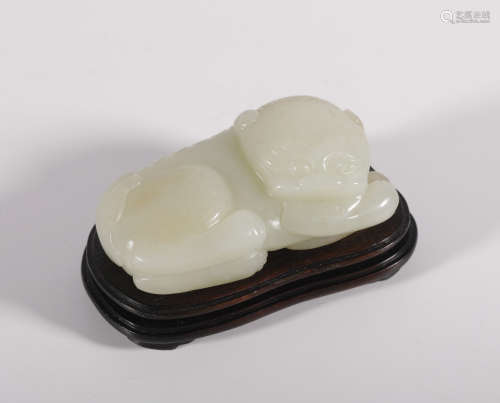 Qing Dynasty - Hetian Jade Lion Ornament