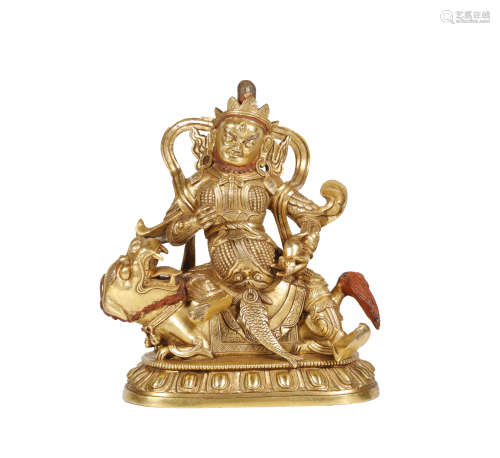 Qing Dynasty - Gilt God of Wealth Statue