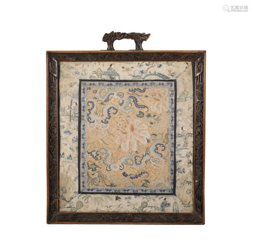 Qing Dynasty - Painting with Agarwood Frame