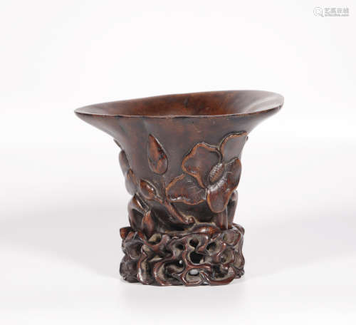 Ming Dynasty - Carved Agarwood Flower Pot