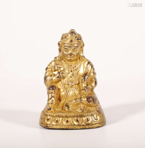 Qing Dynasty - Gilt God of Fortune Statue
