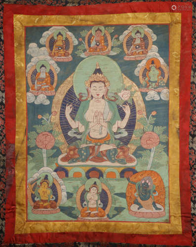 Qing Dynasty - Avalokitesvara Thangka