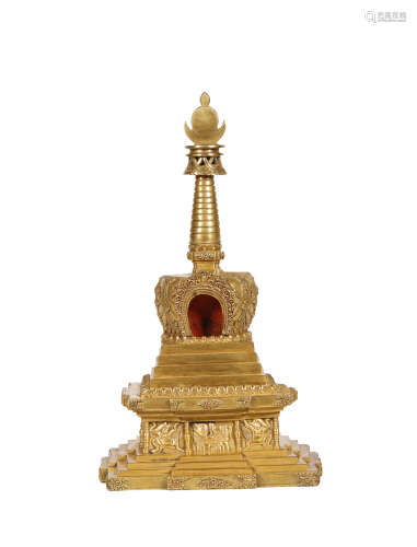 Qing Dynasty - Gilt Stupa