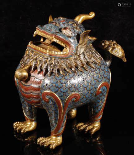 Qing Dynasty - Beast Shape Cloisonné Censer