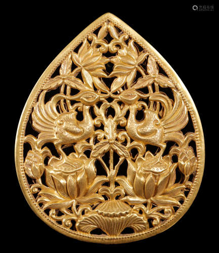 Tang Dynasty - Pure Gold Phoenix Pendant