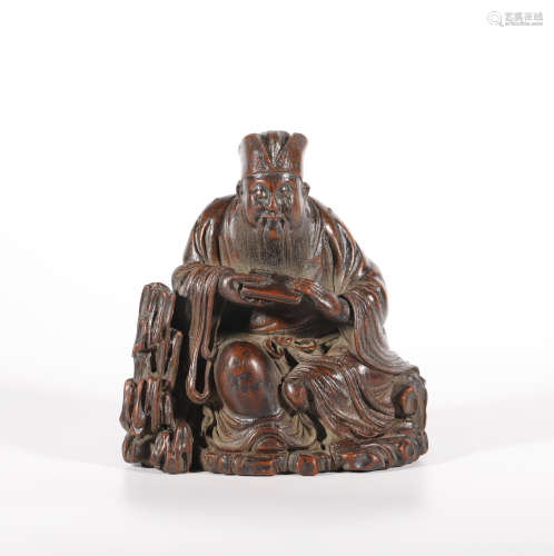 Qing Dynasty - Figure Pattern Agarwood Ornament