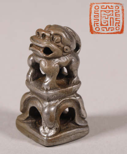 Qing Dynasty - Beast Shape Meteorite Stone Seal