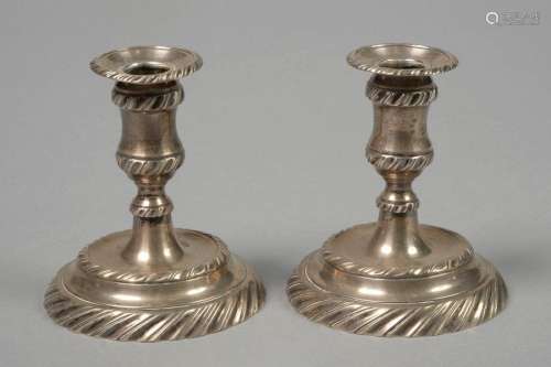 Pair of small Regency style silver toilet torches …