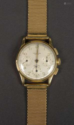 Chronograph watch in complete 18 carat yellow gold…