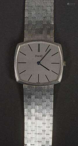 Complete 18 carat white gold men's watch by Piaget…