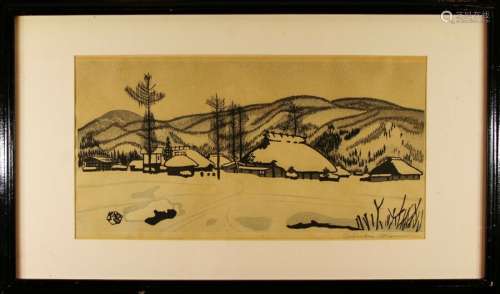 Gihachoro Okuyama (Japanese,1907-1981) Japanese Woodblock Print