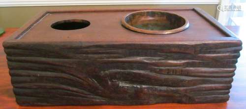 Antique Japanese Wood Carved Smoking Box Tabacoban