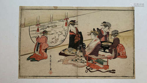 Hosoda Eishi 1798 Japanese Woodblock Print - Ukiyo-e