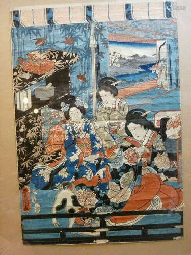 Early UTAGAWA KUNISADA Japanese Woodblock Print