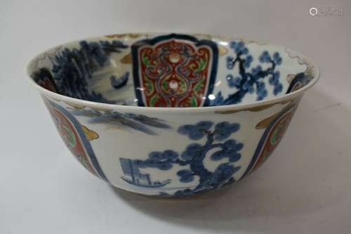 JAPANESE PORCELAIN BOWL WITH IMARI DECORATION