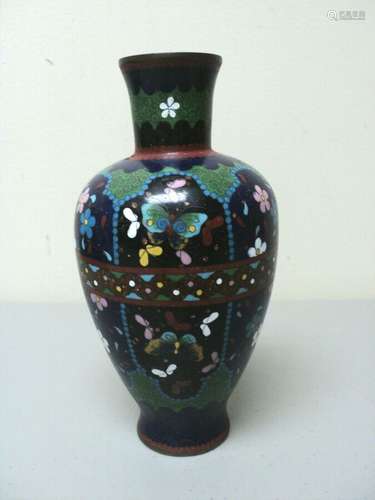 19th C. Japanese Cloisonne Enamel on Bronze 7.75