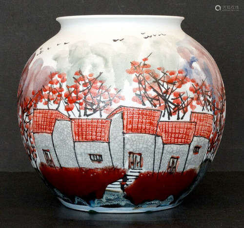 VINTAGE HandPainted CHINESE JAPANESE China Japan PORCELAIN VASE / Artist Signed