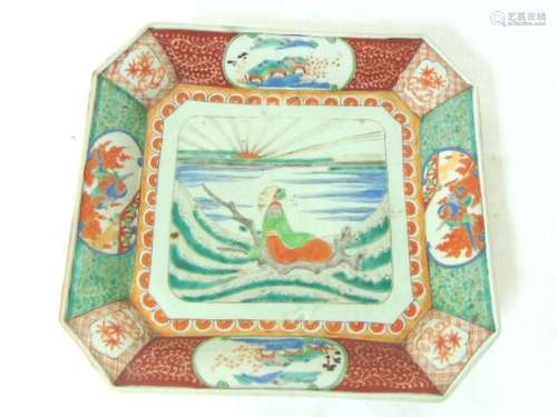 ANTIQUE HAND PAINTED CHINESE JAPANESE PORCELAIN CHARGER PLATE