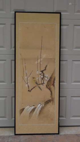 ANTIQUE 1730c JAPANESE ORIGINAL PAINTING ON PAPER SIGNED 