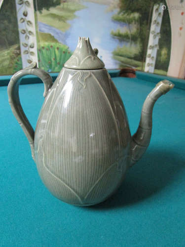 SATSUMA JAPAN ANTIQUE TEAPOT BAMBOO DECOR 9