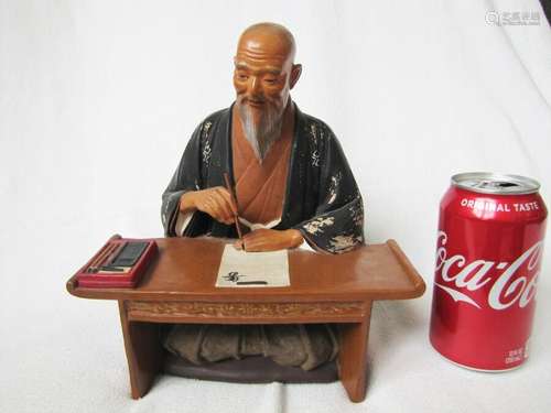 Japanese Gentleman Scholar Glaze Ceramic Statue