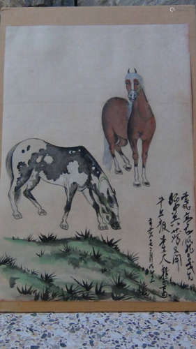 ANTIQUE 19C JAPANESE ORIGINAL WATERCOLOR 