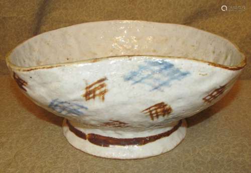 Vintage Japanese Studio Pottery Bowl Signed with Dragonfly