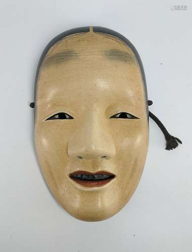 Hand Signed Wooden Fukai Noh Mask ( Kyogen Kagura Hannya Kabuki Woman Koomote )