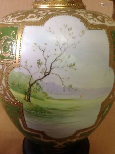 Japanese Nippon Vase Lamp