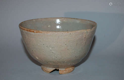 Chawan tea bowl, gohonte, kintsugi repair, stoneware, Hagi, Japan