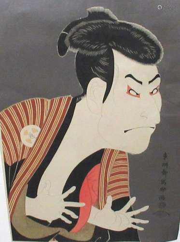 TOSHUSAI SHARAKU JAPANESE MAN WOODBLOCK