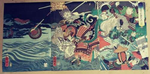 JAPANESE WOODBLOCK PRINT  SAMURAI