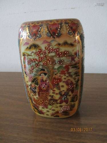 Japanese Satsuma antique vase rare with Geisha girl decoration