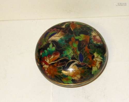 RARE ROBERT KUO JAPANESE CLOISONNE ENAMEL FLORAL BUTTERFLY DESIGN BOX  SIGNED