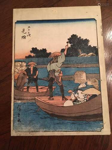 Antique Original 19th Century Ando Hiroshige Japanese Woodblock Print