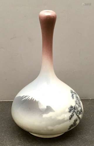 Japanese Meiji Studio Porcelain Vase by Enji Nishiura